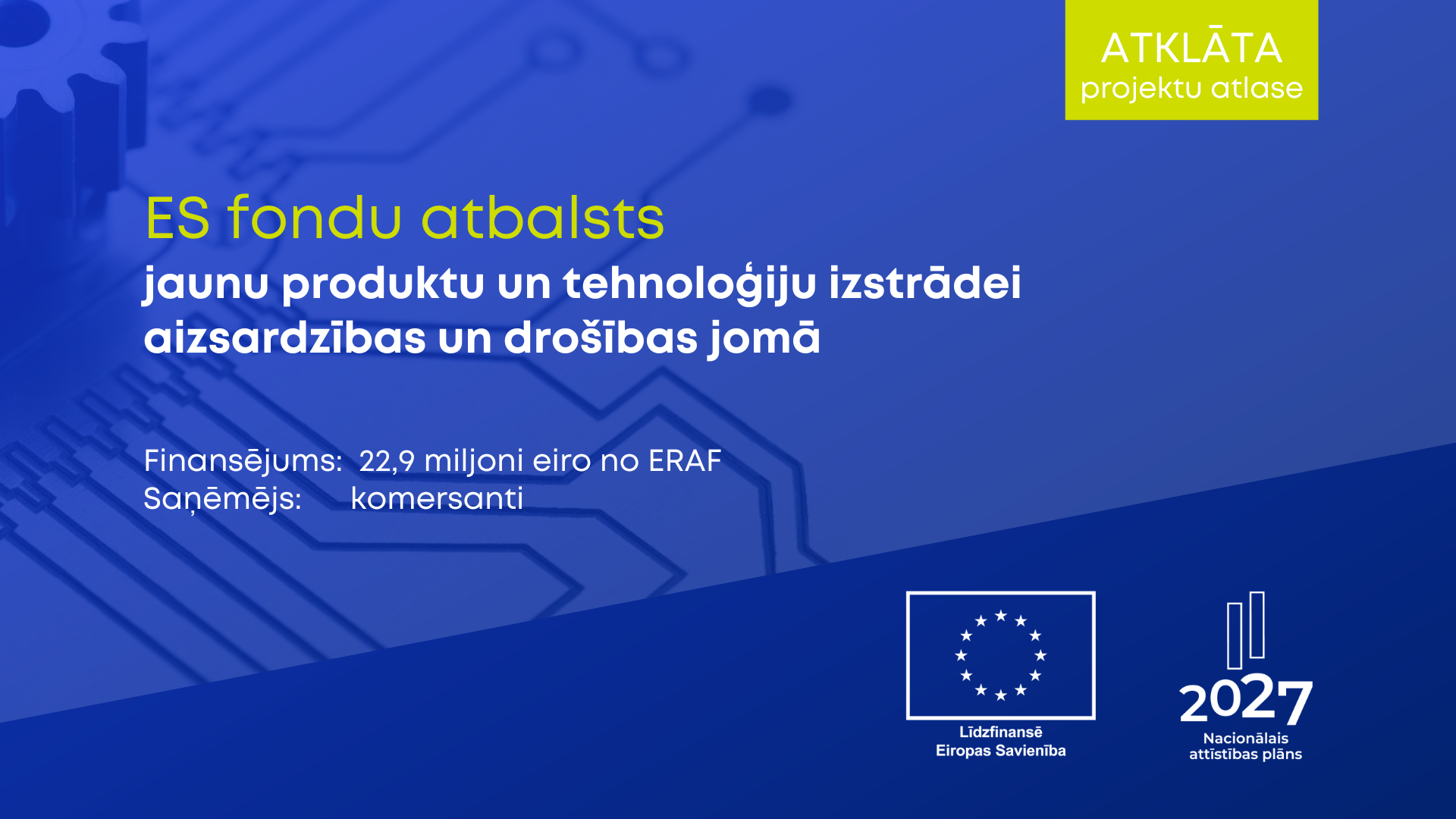 Uzņēmēji var pieteikties ES fondu finansējumam jaunu aizsardzības produktu izstrādei