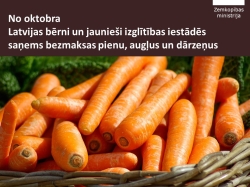 Latvijas bērni un jaunie&scaron;i arī &scaron;ajā mācību gadā saņems bezmaksas pienu, augļus un dārzeņus