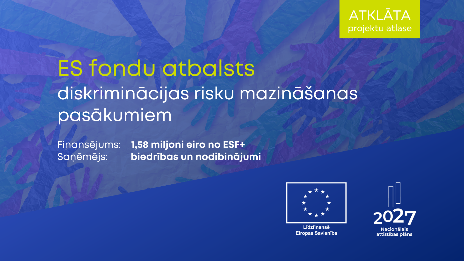 Biedrībām un nodibinājumiem pieejams ES fondu atbalsts diskriminācijas risku mazinā&scaron;anas pasākumiem