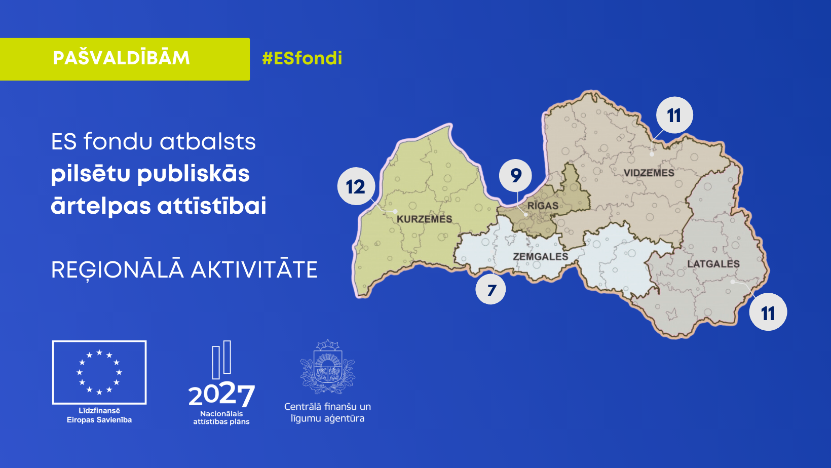 Pa&scaron;valdības iesniegu&scaron;as 50 projektus publiskās ārtelpas attīstībai