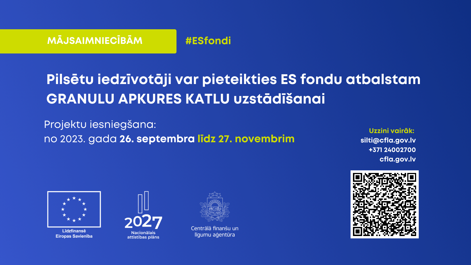 CFLA pieņem iesniegumus par ES fondu atbalstu granulu apkures katlu uzstādī&scaron;anai mājsaimniecībās