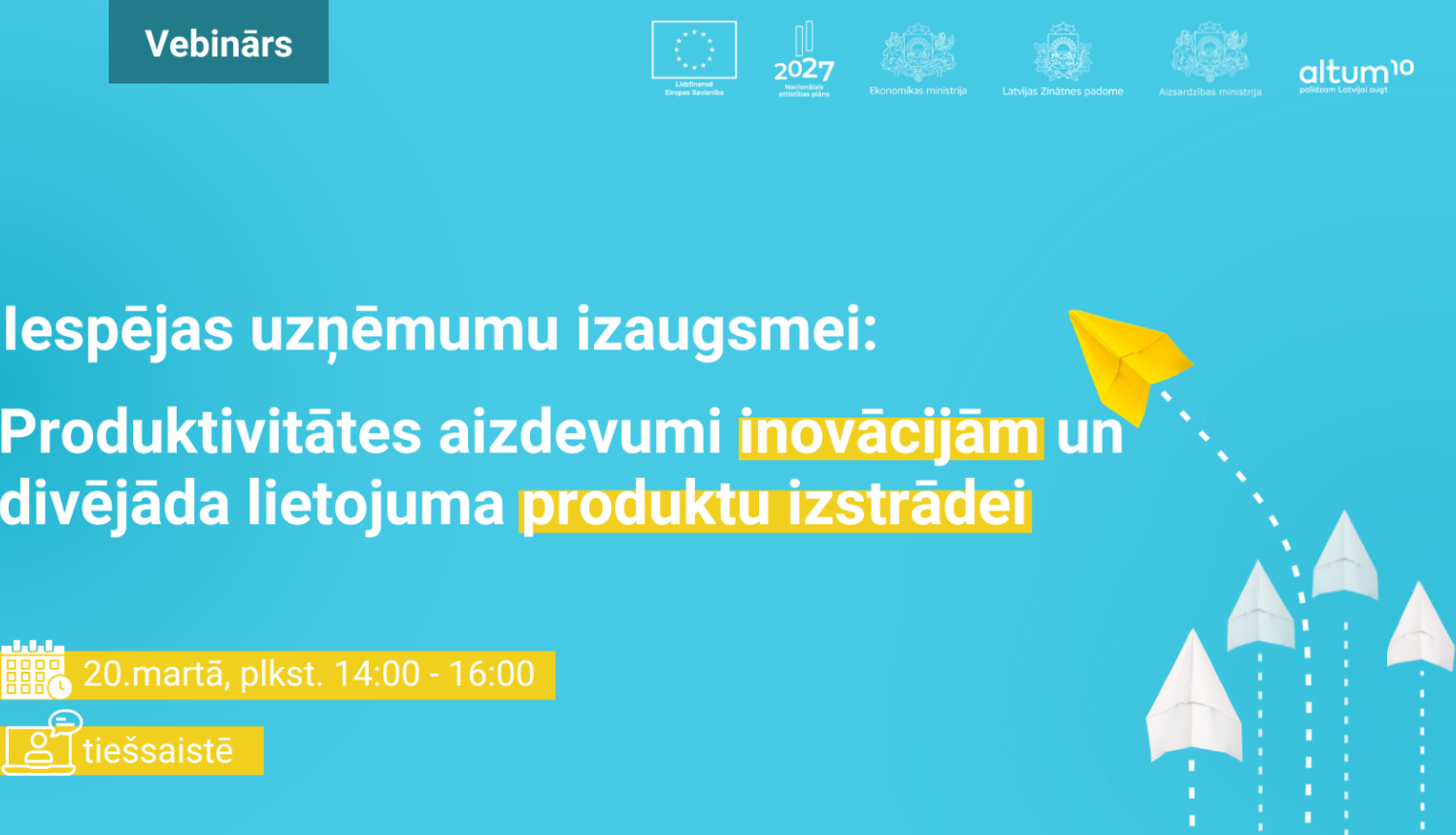 Aicinām uz semināru par jaunajām atbalsta programmām inovācijām un pētniecībai