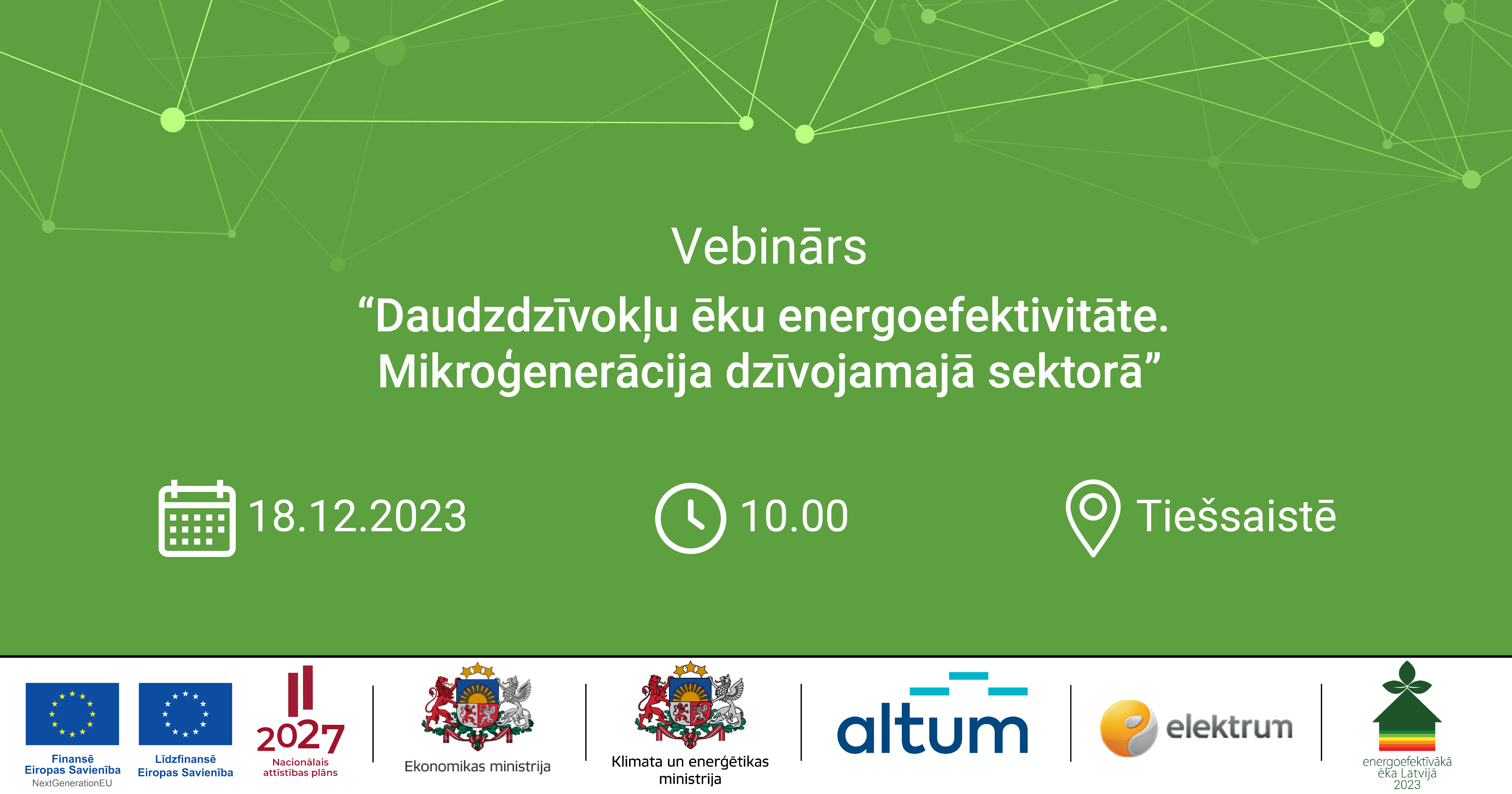 &Scaron;.g. 18. decembrī aicinām uz vebināru par mikroģenerāciju daudzdzīvokļu ēkās