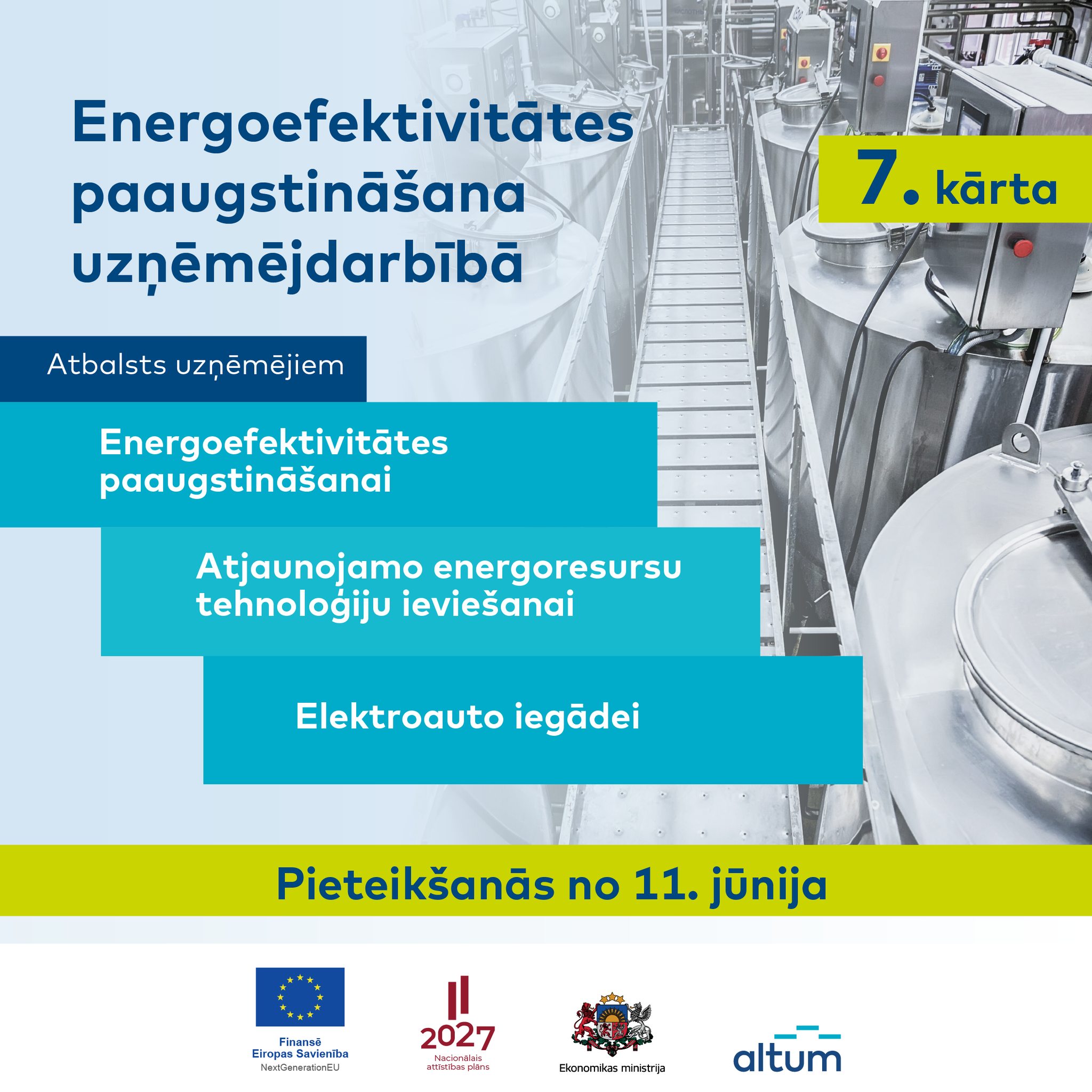 ALTUM 11.jūnijā uzsāk pieņemt pieteikumus nākamajā kārtā uzņēmēju energoefektivitātes projektu īsteno&scaron;anai