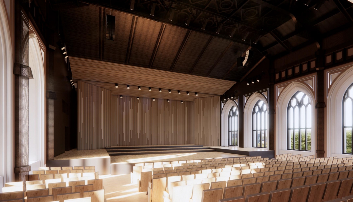 Interior visualization of Great Guild concert hall
