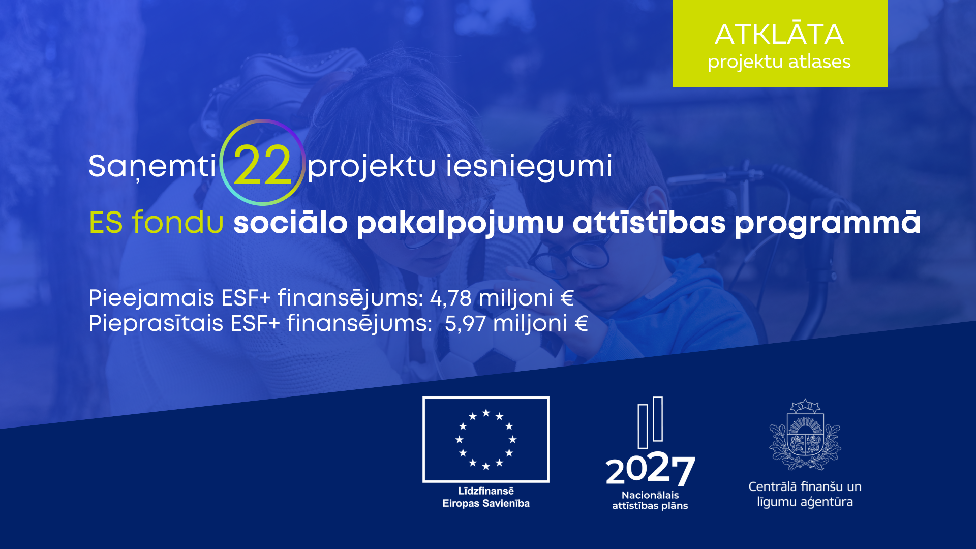 Sociālo pakalpojumu attīstībai pieteikti 22 projekti