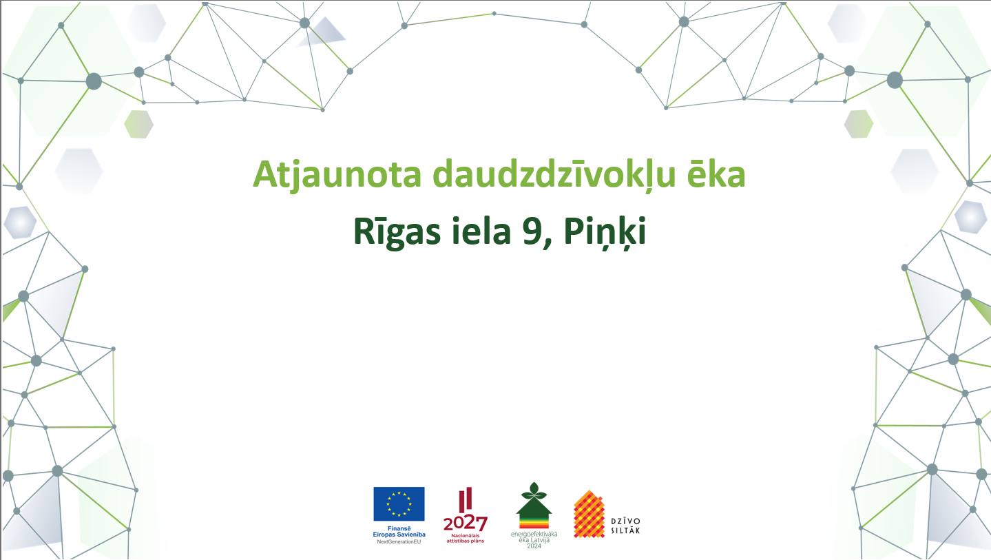 Atjaunota daudzdzīvokļu ēka Piņķos, Rīgas ielā 9