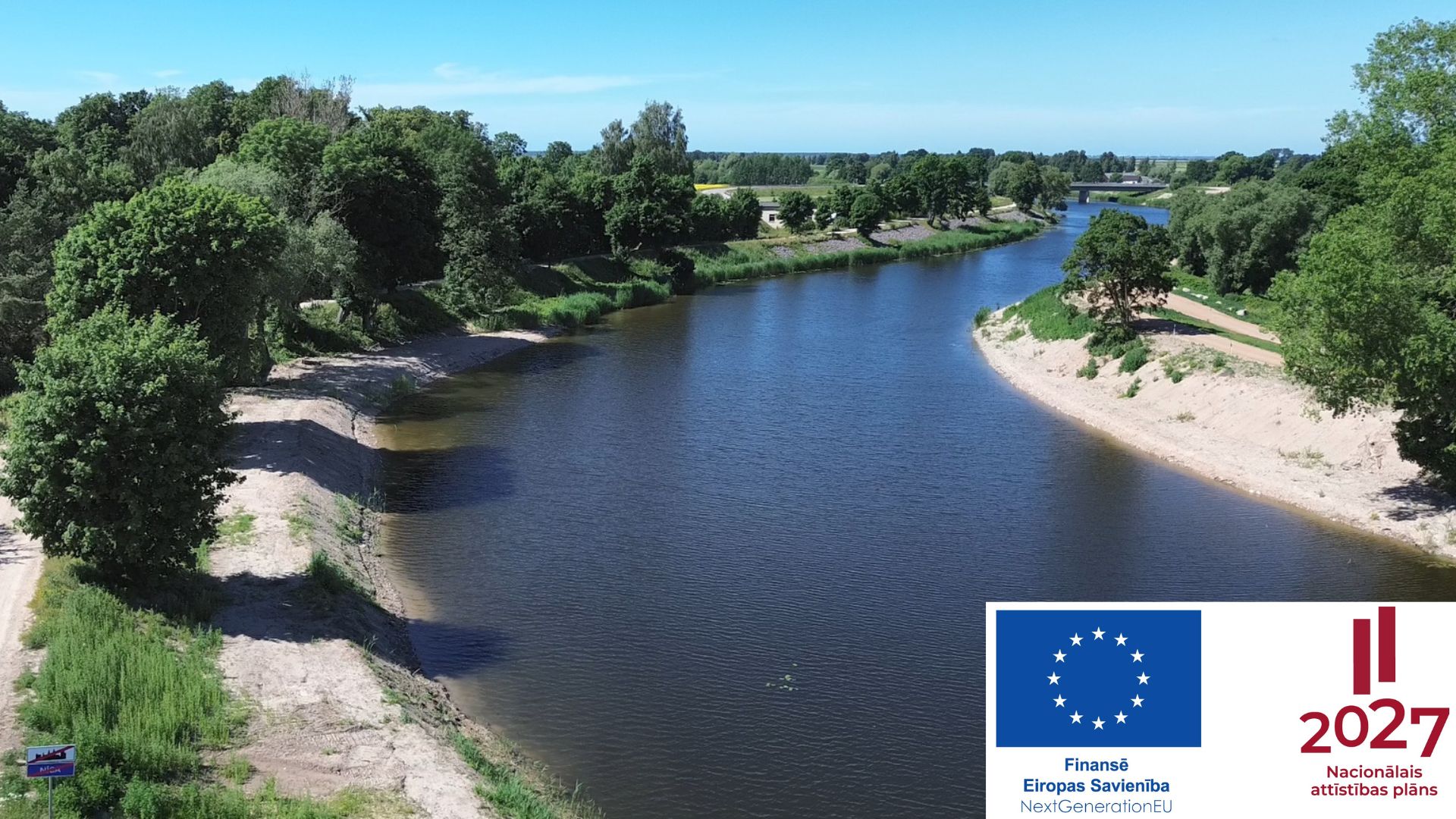 The restored Bārta River and protective embankment will protect residents and agricultural land from flood risks