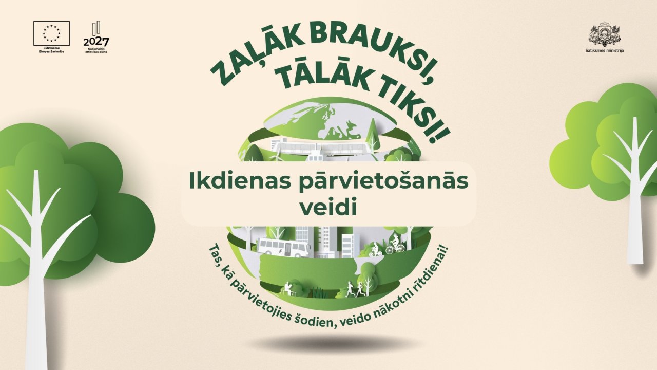 Zaļāk brauksi - tālāk tiksi! Ikdienas pārvietošanās paradumi