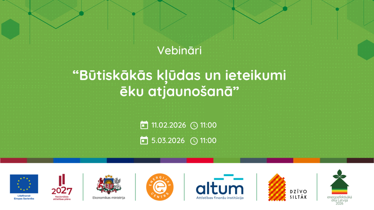 Notiks vebināri par kļūdām un ieteikumiem daudzdzīvokļu ēku atjaunošanā