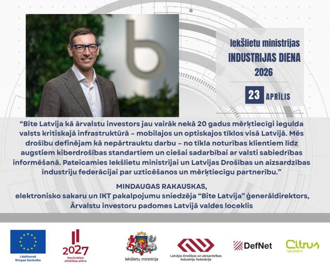 Leading ICT and business experts to participate in the EU-supported Ministry of the Interior Industry Day 2026