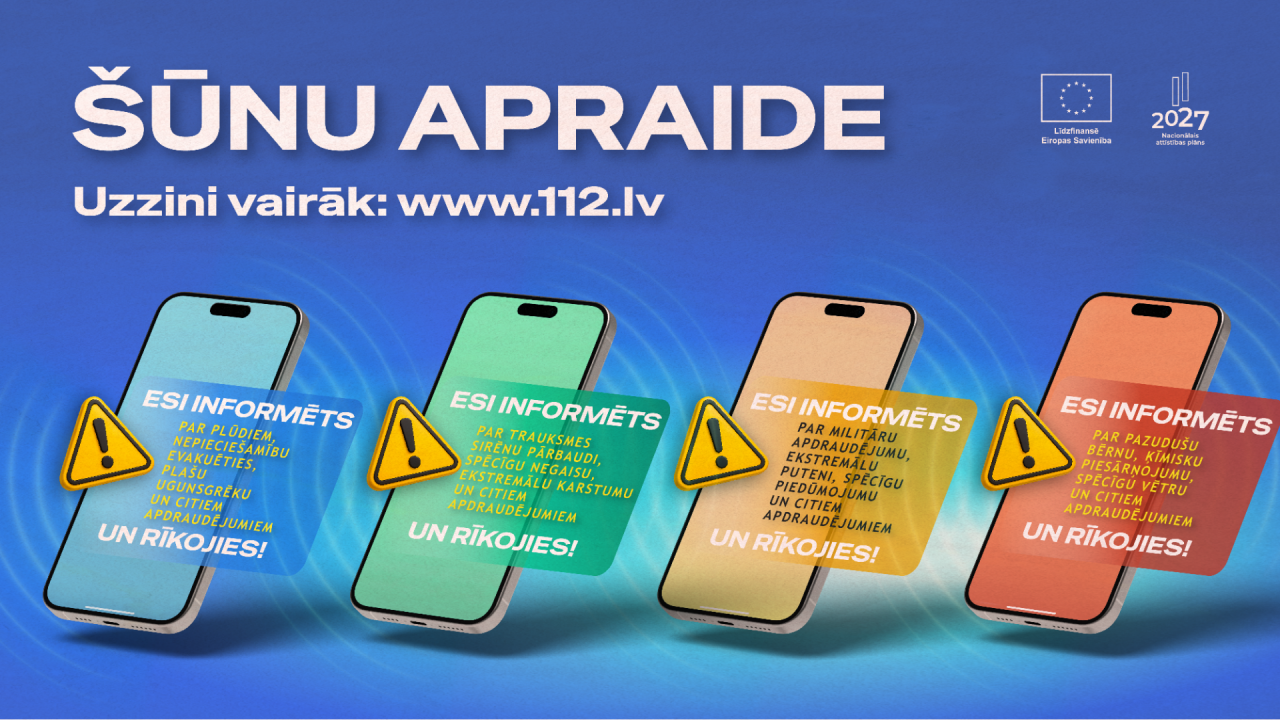 Ar ES atbalstu Latvijā ieviestā šūnu apraide - viens no rīkiem daudzveidīgā agrīnās brīdināšanas sistēmā