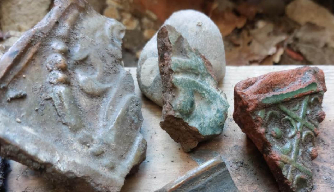 Fragments of stove tiles