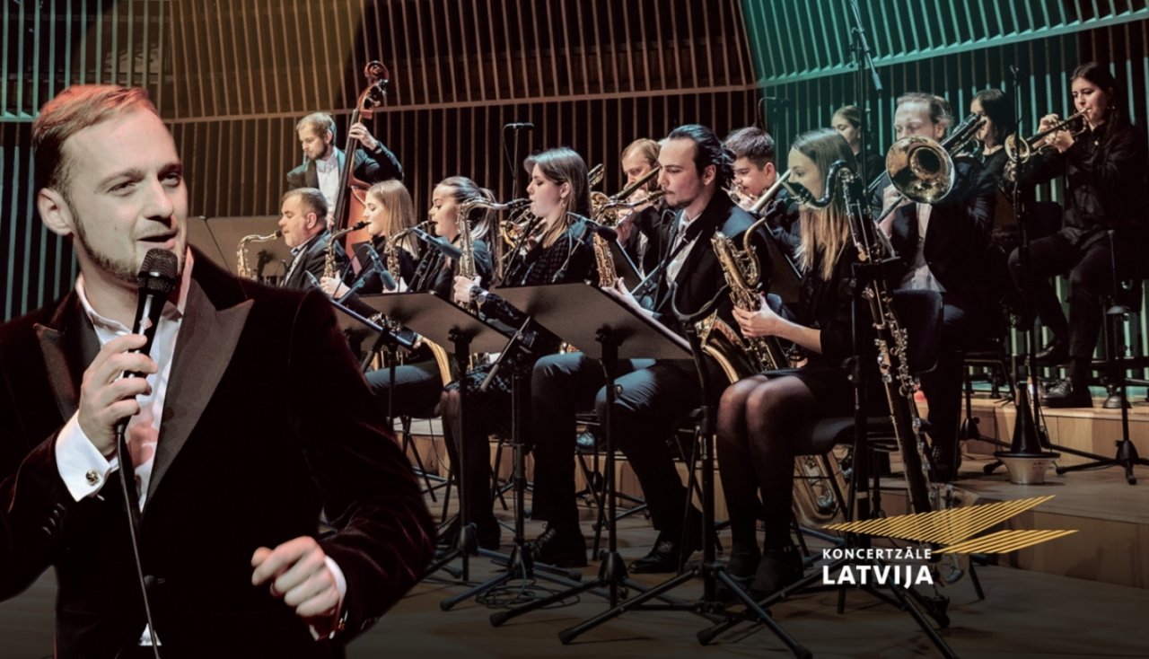 Musician Daumants Kalniņš and orchestra