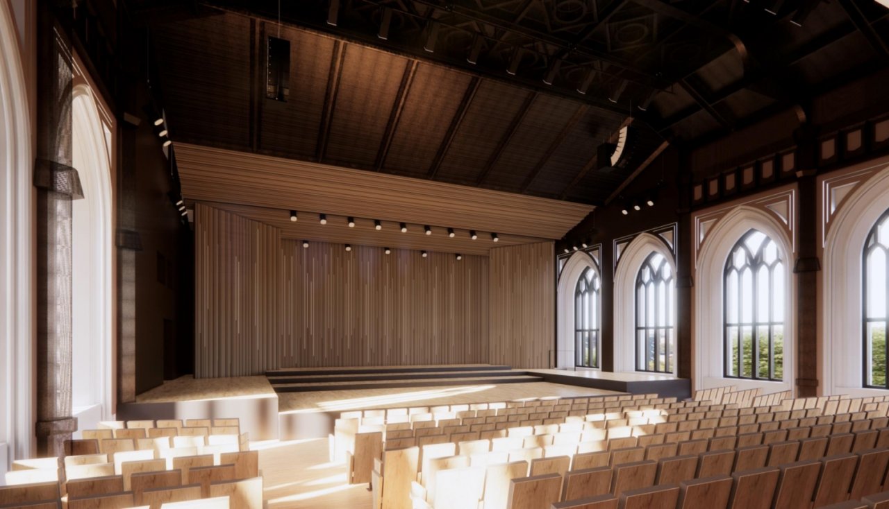 Interior visualization of Great Guild concert hall