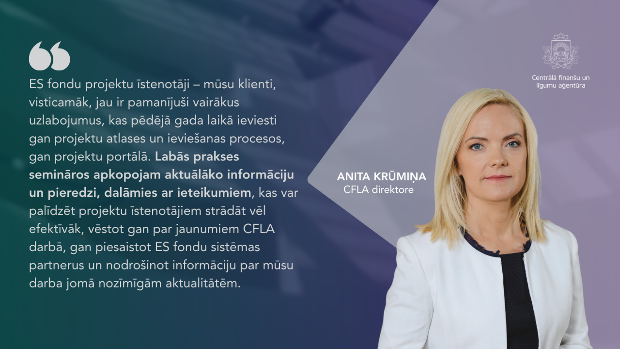 CFLA labās prakses seminārs ES fondu projektu īstenotājiem – 29. oktobrī