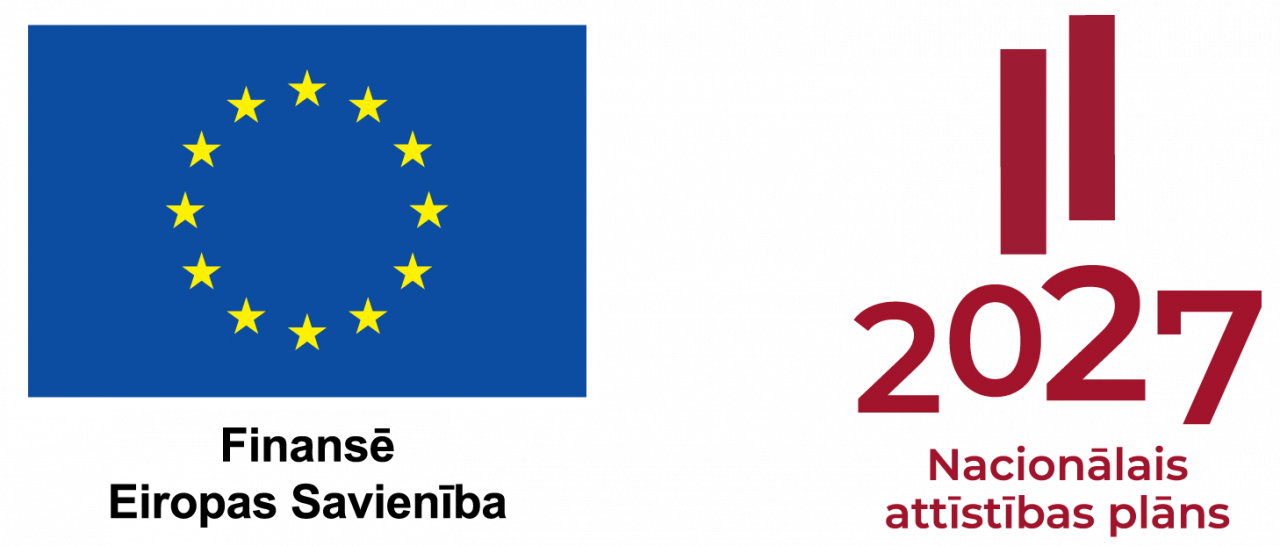 Logo: ES fondu 2021.-2027. gada plānošanas perioda logo ansamblis, kopā ar 2027 Nacionālās attīstības plānu