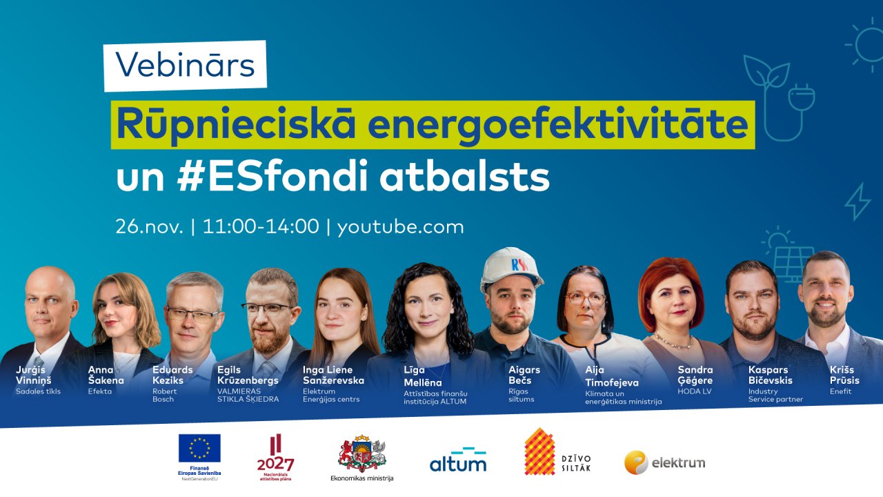 Vebinārs “Rūpnieciskā energoefektivitāte un #ESfondi atbalsts”